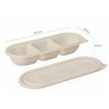 Three-compartment small portion takeout packaging box (biodegradable)